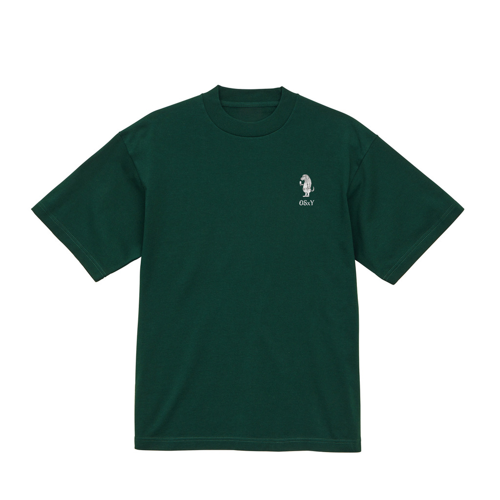 ONE STROKE x Yoshiki T-shirt 【骨よりアイス犬】one point green