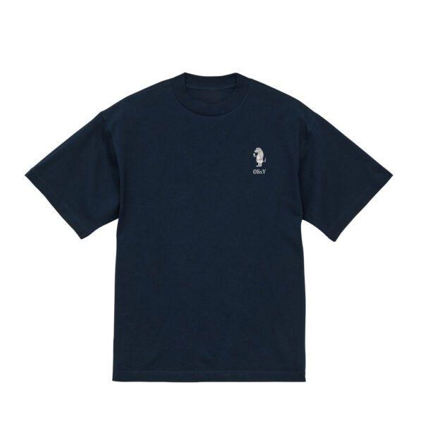 ONE STROKE x Yoshiki T-shirt 【骨よりアイス犬】one point navy