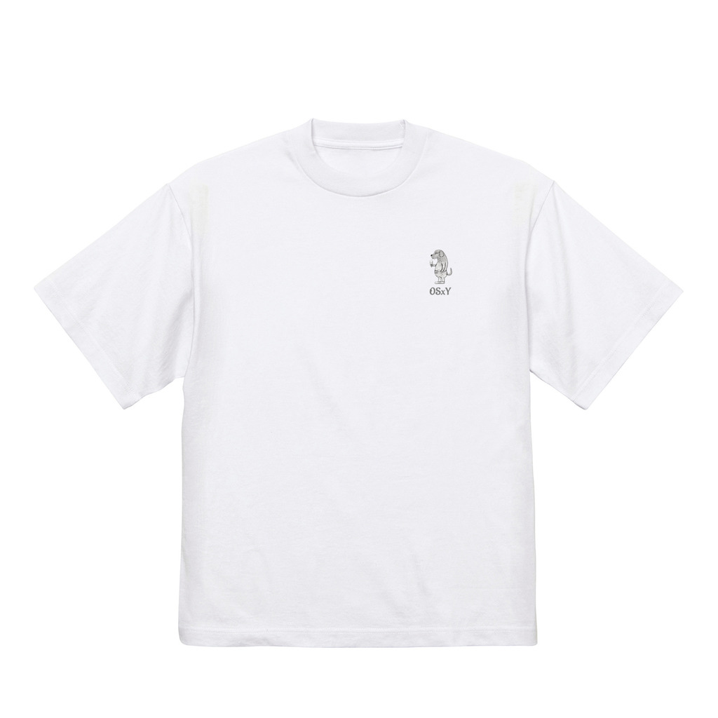 ONE STROKE x Yoshiki T-shirt 【骨よりアイス犬】one point white