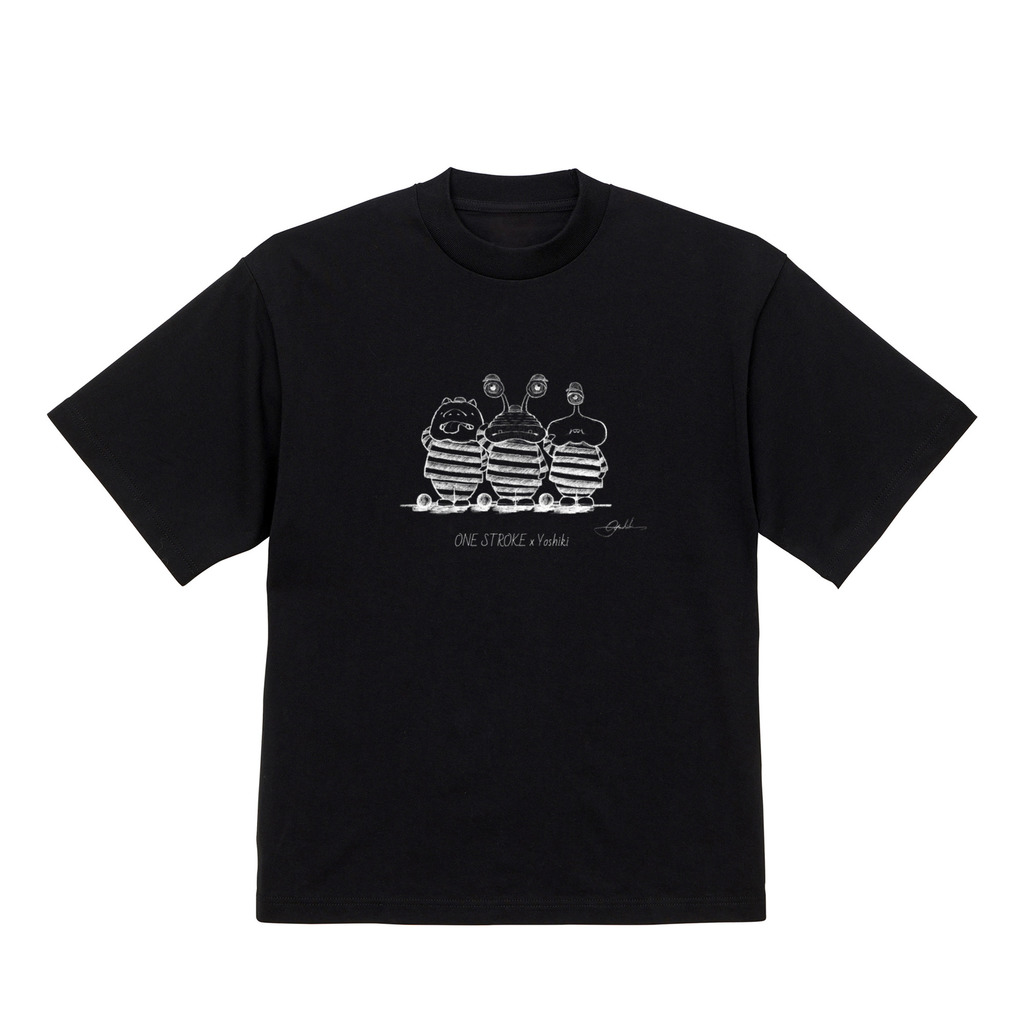 ONE STROKE x Yoshiki T-shirt【強制労働宇宙人】black