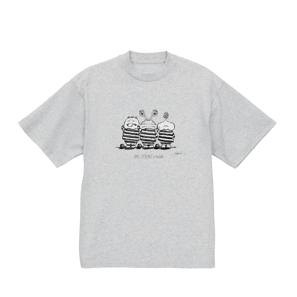 ONE STROKE x Yoshiki T-shirt【強制労働宇宙人】gray
