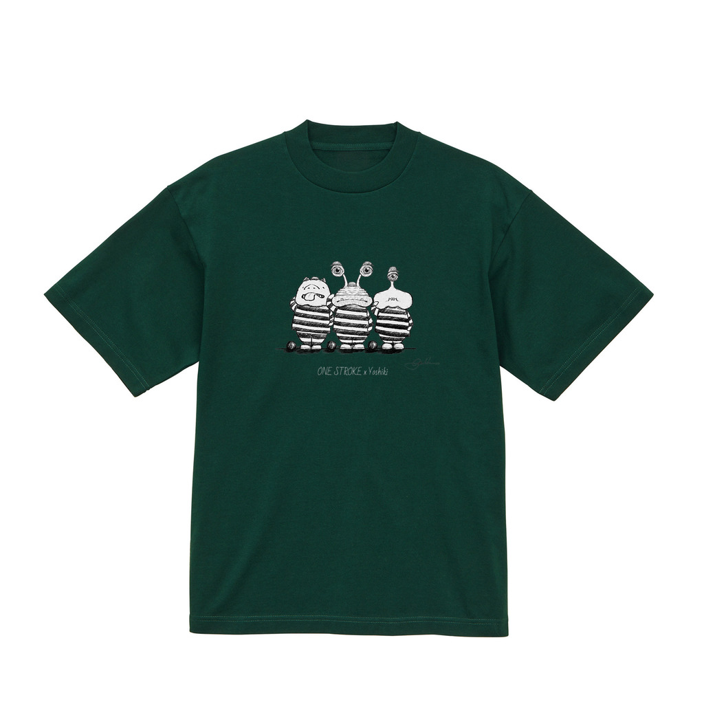 ONE STROKE x Yoshiki T-shirt【強制労働宇宙人】green