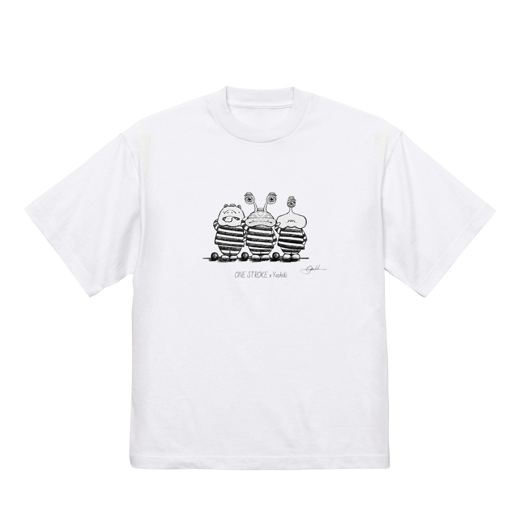 ONE STROKE x Yoshiki T-shirt【強制労働宇宙人】white